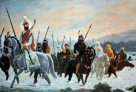 Guru Gobind Singh crossing the Sarsa 5903d29c5f9b5810dc656b43 1